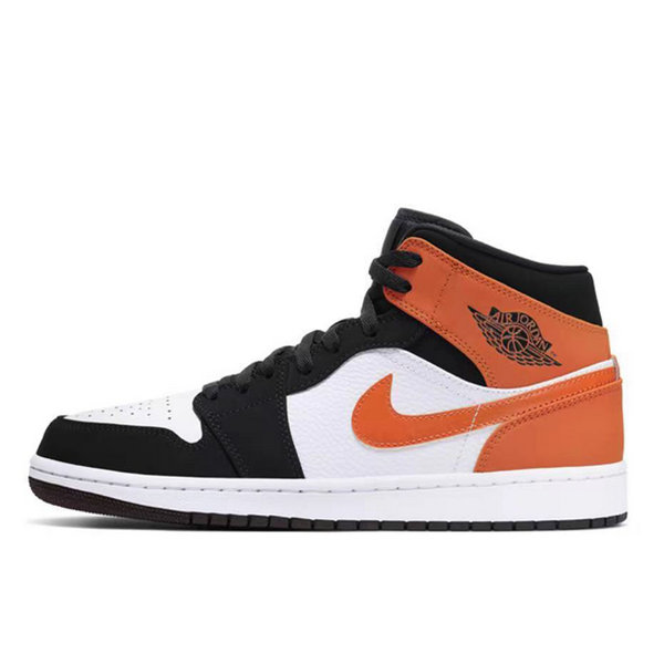 Nike Air Jordan 1 Mid 扣碎籃板 中幫籃球鞋 白黑橙 Nike Air Jordan 1 Mid 扣碎籃板 中幫籃球鞋 白黑橙:圖片 2