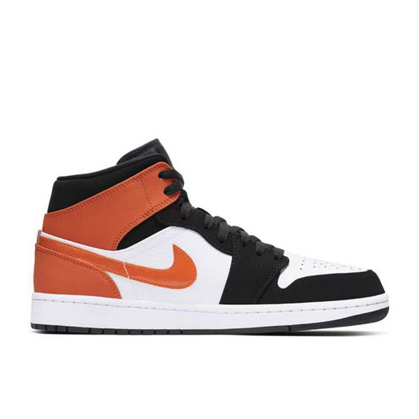 Nike Air Jordan 1 Mid 扣碎籃板 中幫籃球鞋 白黑橙 Nike Air Jordan 1 Mid 扣碎籃板 中幫籃球鞋 白黑橙