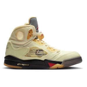 Off-White x Air Jordan 5 Retro SP “Sail”白蟬翼 高幫籃球鞋 白帆