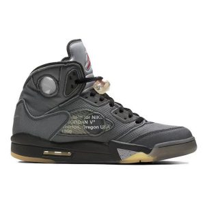 Off-White x Air Jordan 5 Retro SP 黑蟬翼 高幫籃球鞋 黑色