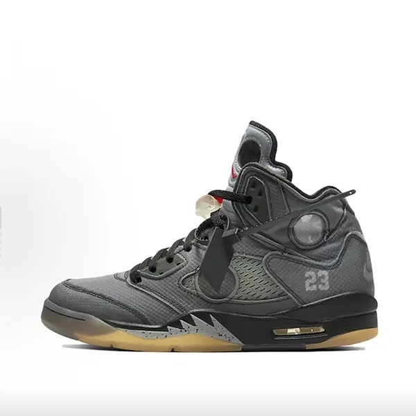 Off-White x Air Jordan 5 Retro SP 黑蟬翼 高幫籃球鞋 黑色 Off-White x Air Jordan 5 Retro SP 黑蟬翼 高幫籃球鞋 黑色:圖片 2
