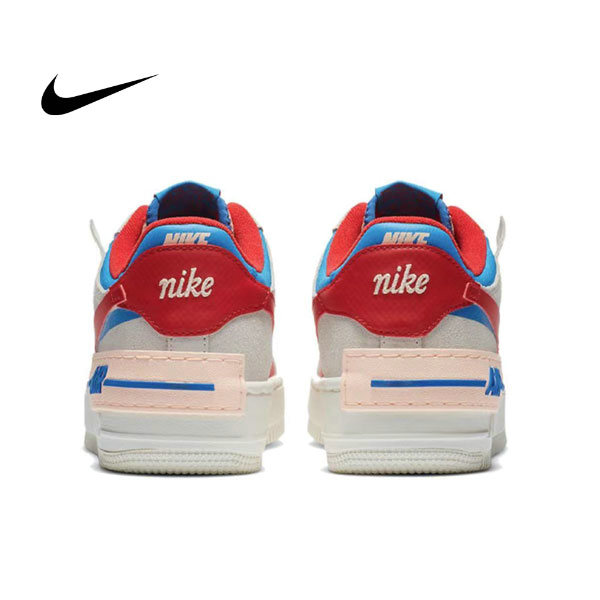 Nike Air Force 1 Shadow 防滑耐磨 低幫板鞋 灰紅藍 女款 Nike Air Force 1 Shadow 防滑耐磨 低幫板鞋 灰紅藍 女款:圖片 5
