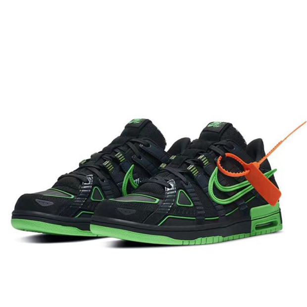 Off-White x Nike Dunk Low Rubber 防滑耐磨 低幫板鞋 黑綠 Off-White x Nike Dunk Low Rubber 防滑耐磨 低幫板鞋 黑綠:圖片 3