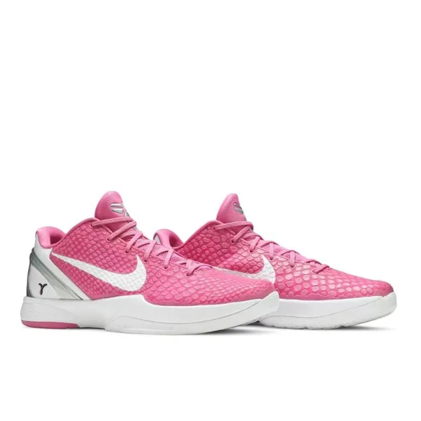 Nike Kobe 6 乳腺癌 防滑耐磨 實戰籃球鞋 粉白 Nike Kobe 6 乳腺癌 防滑耐磨 實戰籃球鞋 粉白:圖片 3
