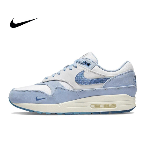 Nike Air Max 1 藍圖 絨面皮革 低幫跑步鞋 白藍 Nike Air Max 1 藍圖 絨面皮革 低幫跑步鞋 白藍:圖片 2